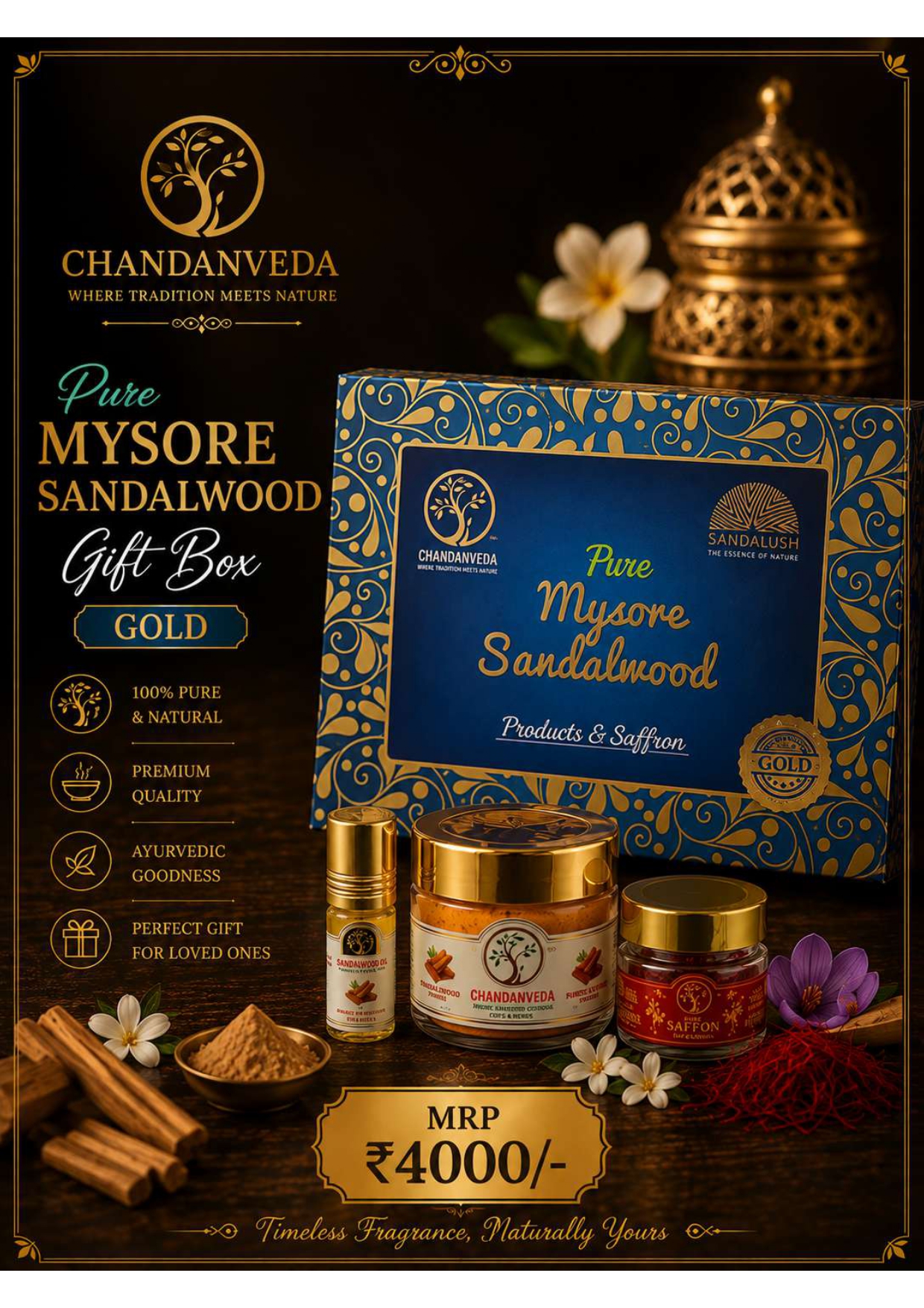 GOLD GIFT BOX -MYSORE SANDALWOOD